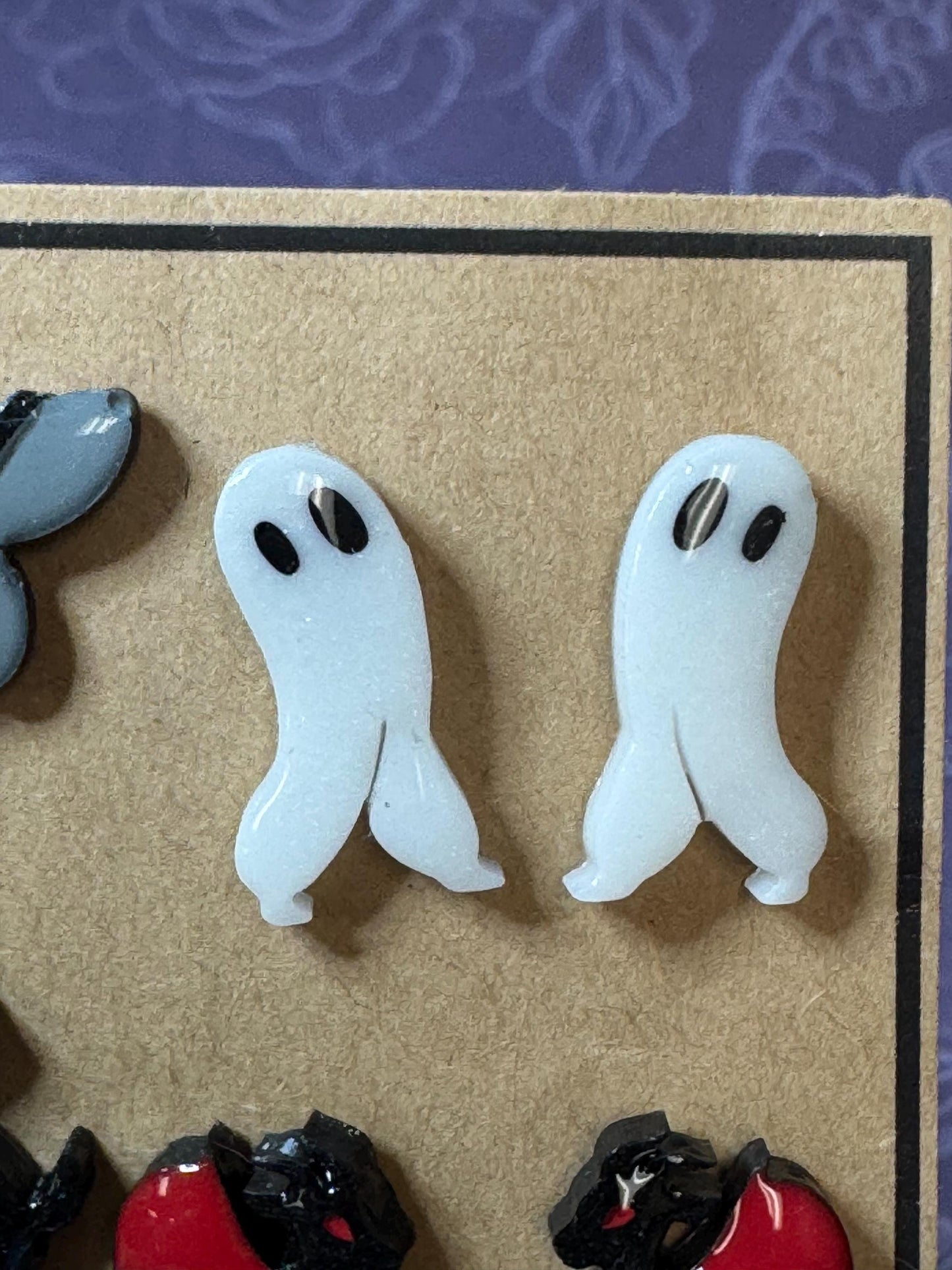 Made to Order Cryptid Stud Earrings Set of 4 Resin Cosplay Anime Spooky