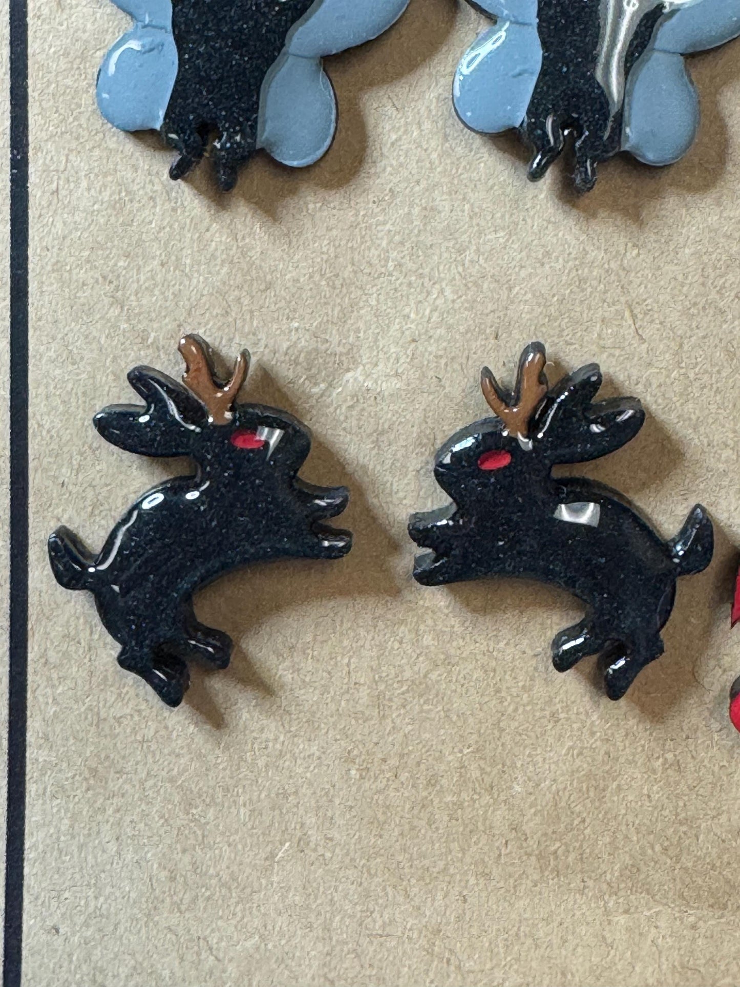 Made to Order Cryptid Stud Earrings Set of 4 Resin Cosplay Anime Spooky