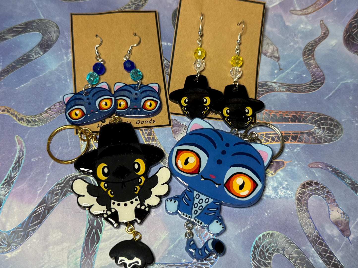 Made to Order K-Pop Demon Critters Dangle Tail & Earring Accessory Anime Cosplay