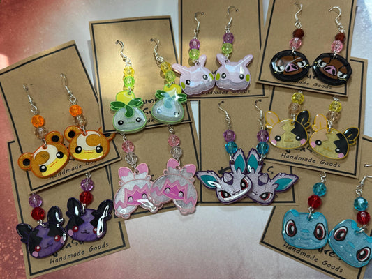 Made to Order Pocket Monster Fish Hook Earrings Resin Cosplay Anime