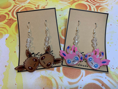 Made to Order - Eeveelution Fish Hook Earrings