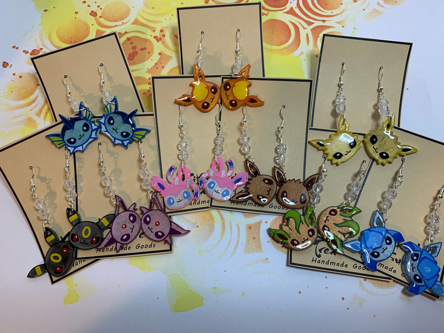 Made to Order - Eeveelution Fish Hook Earrings