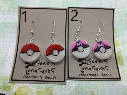 Made to Order - Pokeball Fish Hook Earrings