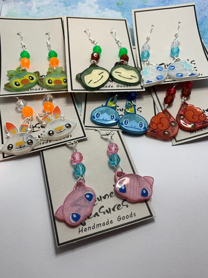 Made to Order - Poke Monster - Fish Hook Earrings - Set 01