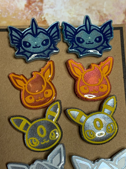 Made to Order - Eeveelution Tinies - Stud Earrings - Set of 9