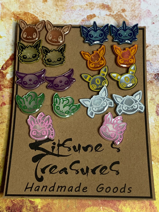 Made to Order - Eeveelution Stud Earrings Set of 9