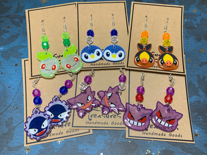 Made to Order - Poke Monster - Fish Hook Earrings - Set 03