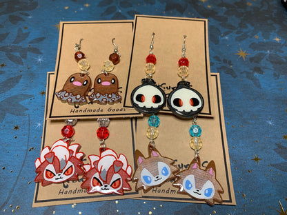 Made to Order - Poke Monster - Fish Hook Earrings - Set 02