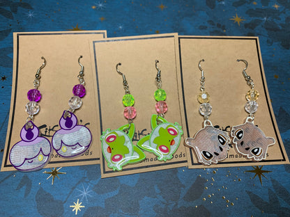 Made to Order - Poke Monster - Fish Hook Earrings - Set 02