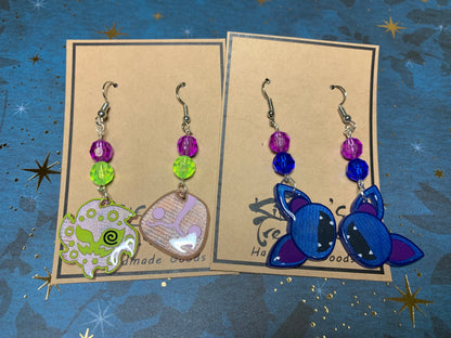 Made to Order - Poke Monster - Fish Hook Earrings - Set 02