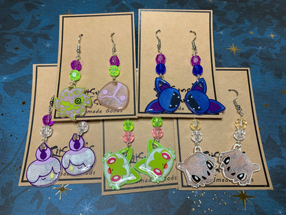 Made to Order - Poke Monster - Fish Hook Earrings - Set 02