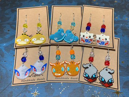 Made to Order - Poke Monster - Fish Hook Earrings - Set 03