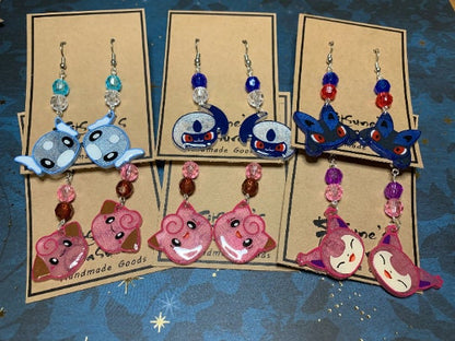 Made to Order - Poke Monster - Fish Hook Earrings - Set 04