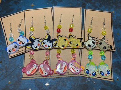 Made to Order - Poke Monster - Fish Hook Earrings - Set 04