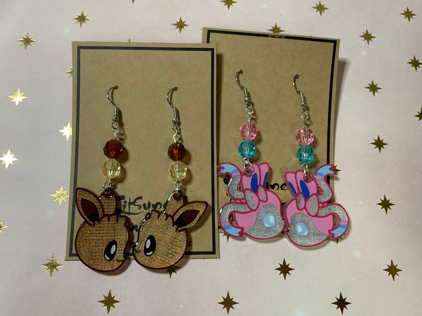 Made to Order - Eeveelution Side Fish Hook Earrings