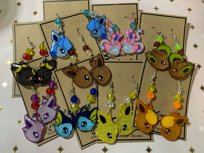 Made to Order - Eeveelution Side View - Fish Hook Earrings
