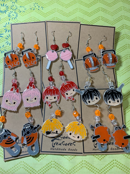 Made to Order - Chainsaw Devils - Fish Hook Earrings