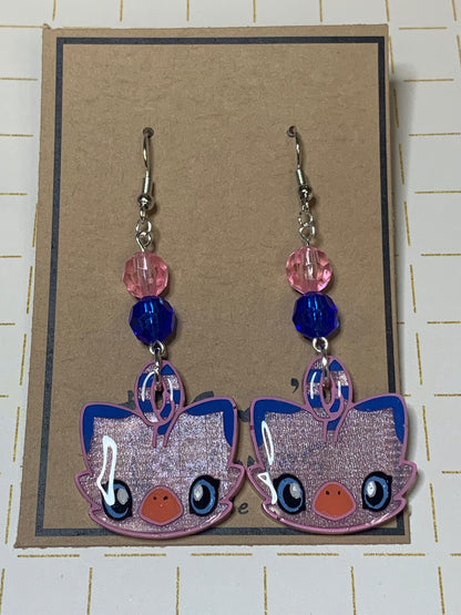 Made to Order - Digital Monsters - Fish Hook Earrings