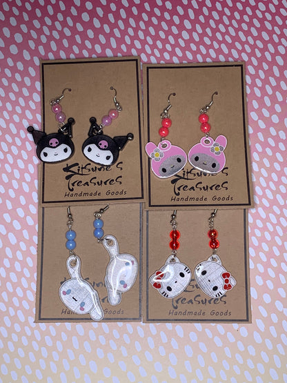 Made to Order - Kitty & Friends - Fish Hook Earrings - Set 01