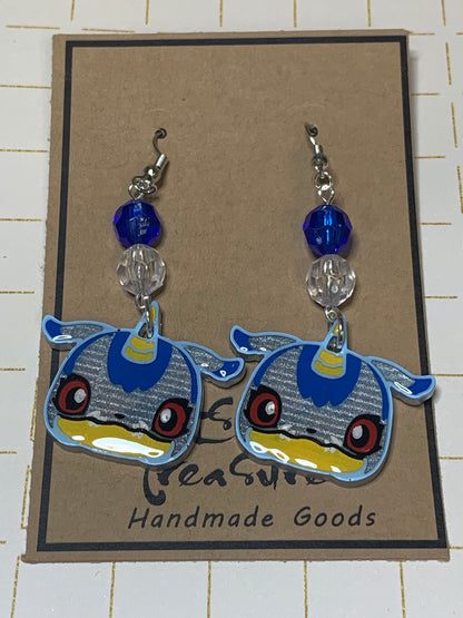 Made to Order - Digital Monsters - Fish Hook Earrings